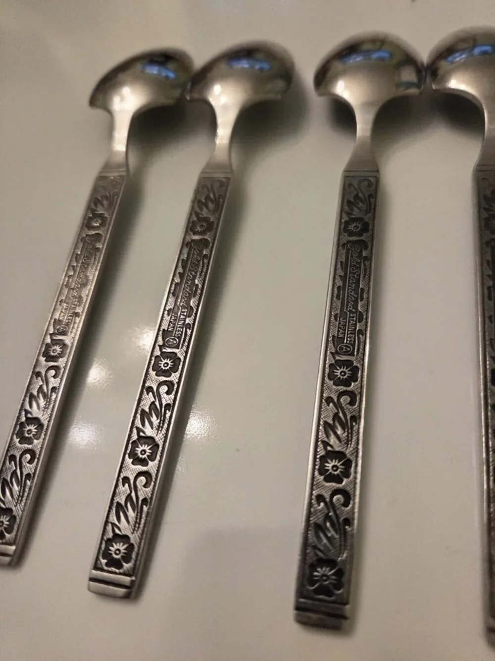 Gold Standard Night Blossom Grapefruit Spoons Serrated Set 4 Japan Flowers
